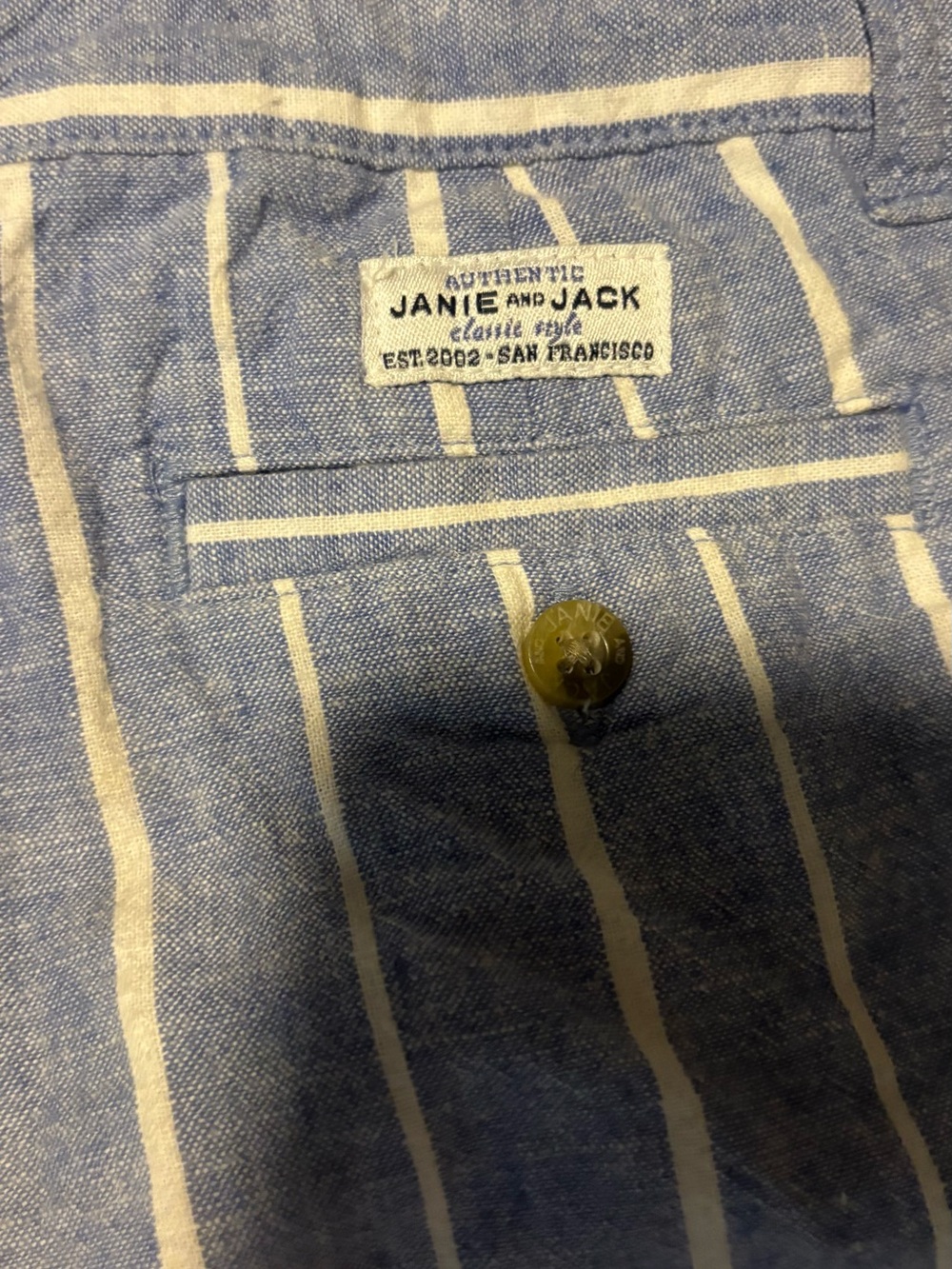 Janie and Jack Blue & White Striped Button-Front Shirt